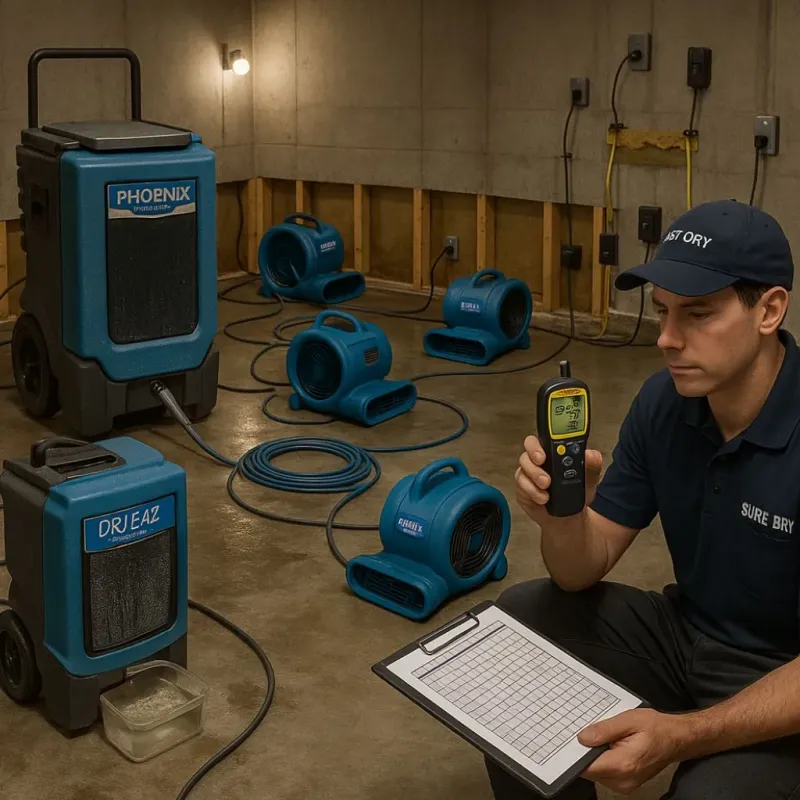 Structural Drying and Dehumidification process in Mount Lebanon, PA